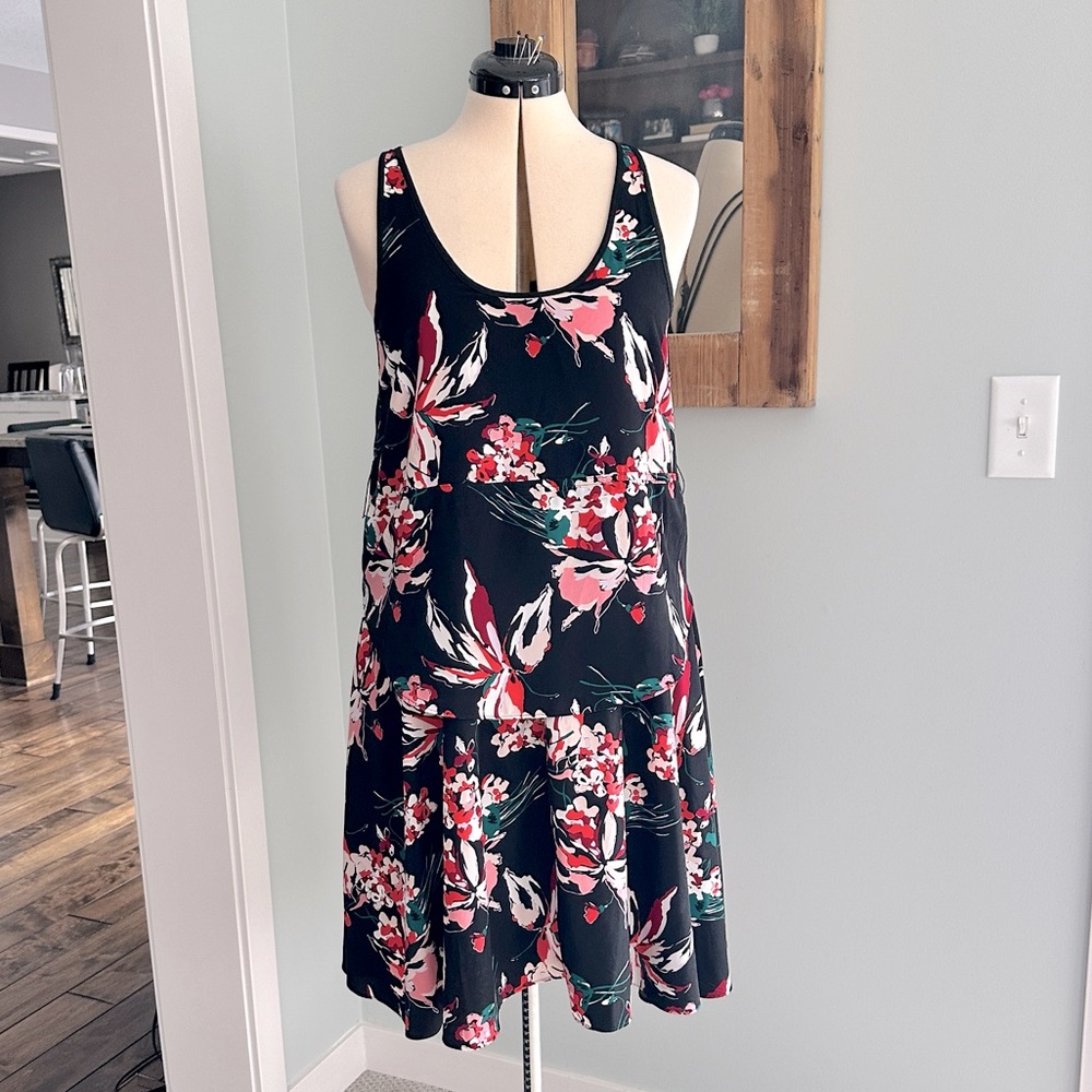 Derek Lam 10c Athleta Nolita Black Lily Multi Floral Dress